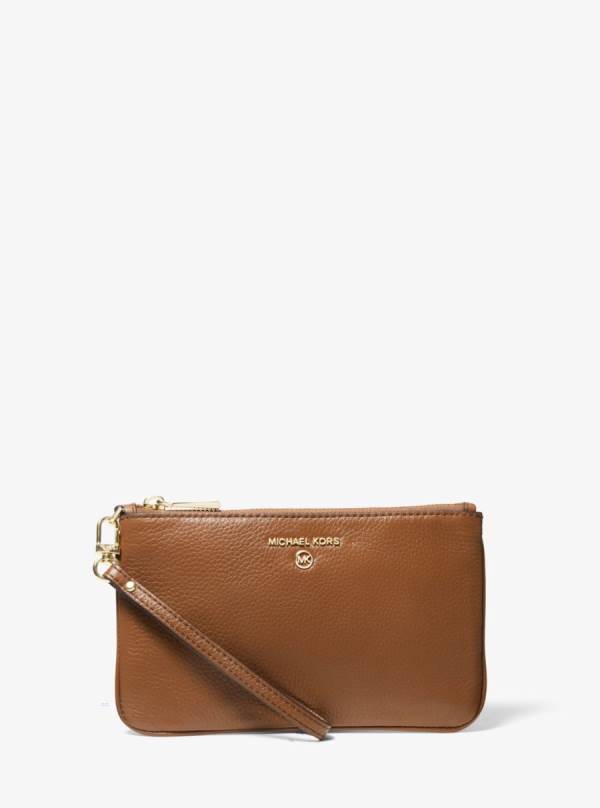 Damske Penazenky Michael Kors Medium Pebbled Leather Wristlet Hnede - Doplnky Michael Kors Obchod | WZODK-7208